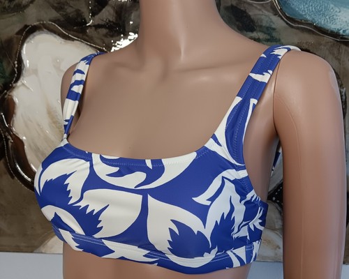 Madewell Balconette Bikini Swim Bathing Suit Top Only size small NWT Blue White - Picture 1 of 5