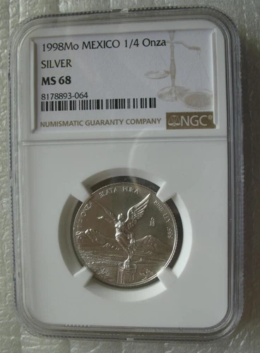 Mexico 1998 Libertad Silver Coin 1/4 Onza NGC MS68 KEY DATE