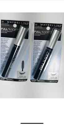 2 Maybelline Full 'N Soft Washable Mascara Very Black 0.28 fl oz (2 PACK Value