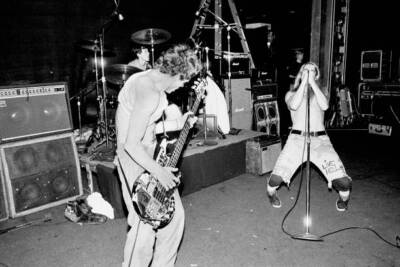 Red Hot Chili Peppers rehearse together during a soundcheck before  Old Photo 2
