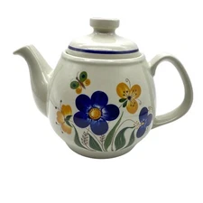Figgjo Norway Mayflower teapot vintage MCM floral Scandinavian