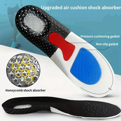 Work Boots Feet Arch Support Orthotic Absorb Shock Gel Massaging Shoe Insoles US - Picture 9 of 22