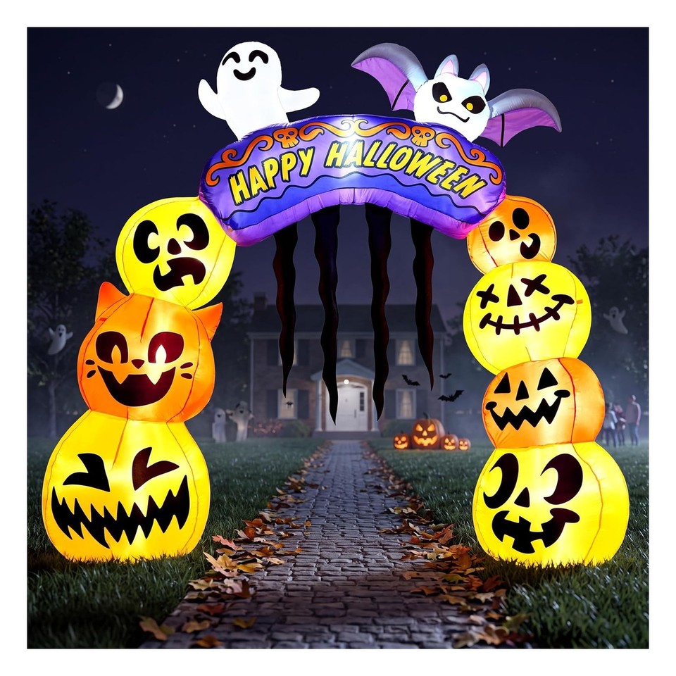 Inflatable Haunte JOYIN 10FT Tall Halloween Inflatables Giant Haunted House Castle ...
