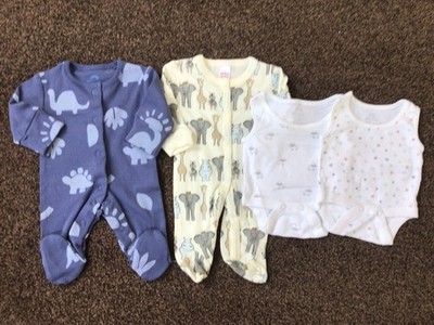 Bundle premature tiny baby boys clothes animals baby grow bodysuit 5 lbs