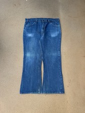 Vintage 80  s Levi  s 646 Orange Tab Bellbottom Flare Faded Denim Jeans Size 38x28