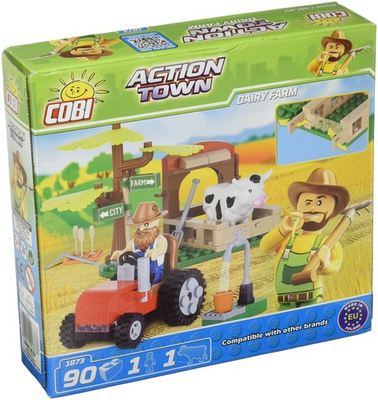 #ad COBI Action Town Dairy Farm And Figures Building Block Farm Set # 1873 $12.99
