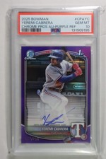 2025 Bowman Yeremi Cabrera #CPA-YC Purple Refractor /250 Numbered PSA 10 