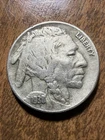 1938-D Buffalo Nickel Actual Coin, Almost Full Horn & Rim