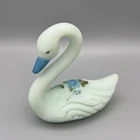 Fenton Art Glass Swan – Blue Satin Finish - Hand-Painted & Signed