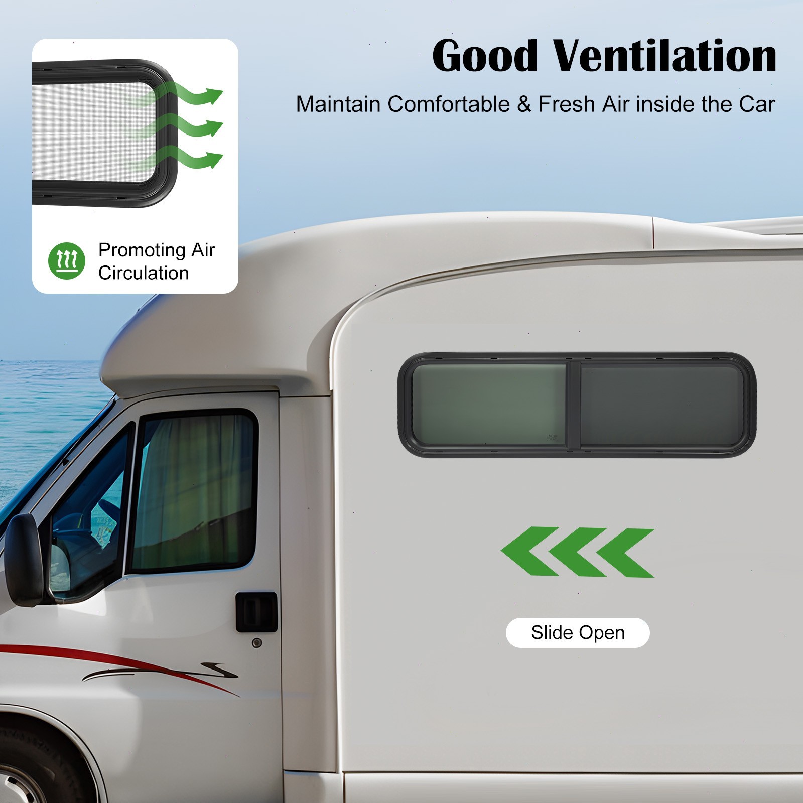 42" W x12" H Horizontal Slider Window RV Window Camper Van Trailer Window USA