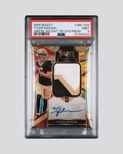 2025 PANINI SELECT JUMBO ROOKIE SWATCHES SIG #JRS-TSH TYLER SHOUGH TIE DYE PSA 9