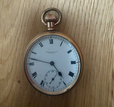 1900s Thos Rusell & Son Liverpool Hunter pocket watch gold filled / plated case