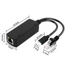 2 Pack Gigabit PoE Splitter Adapter 12V 1.2A Output for USB C Network Devices