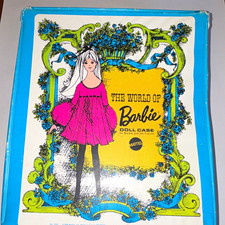 Mattel The World of Barbie doll case green/blue carry case 1968