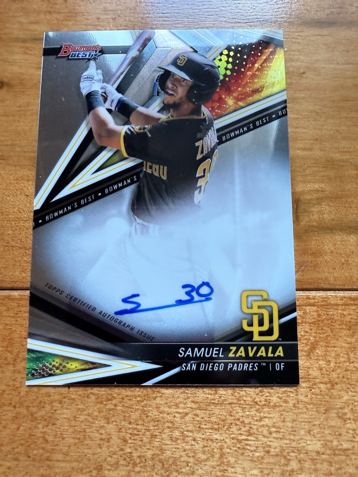 Samuel Zavala RC 2022 Bowman's Best Refractor Auto #B22-SZ Padres RC Rookie