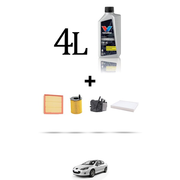 Hoffcar Wartungsset 4 Filter Und 4L ÖL FüR Peugeot 407 1.6 HDI 80KW Ab 2004-image