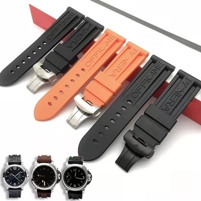 Panerai Watch 22/24/26mm Rubber Dive Strap for Clasp Buckle MXE07XDG Black