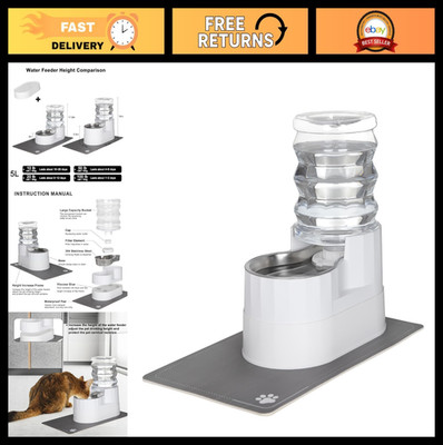 5L Automatic Pet Water Dispenser & Gravity Feeder for Cats & Dogs - Stainless St