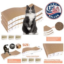 3 Pack Eco-Friendly Cat Scratcher Lounger - Stylish Furniture Protector
