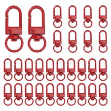 30pcs Metal Swivel Lobster Claw Clasp Keychain Buckle Clips Red