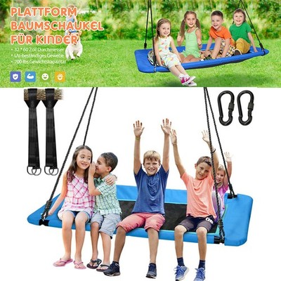 Giant Platform 60'' Tree Swing Outdoor 700lbs Heavy Duty w/ 2 Hanging Straps Kit