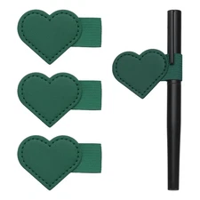 4 Pcs Heart Pen Loop Holder Self Adhesive(Green, Style 2)