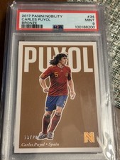 Rare Alert! 13/20 Pop 2!! Panini Nobility Soccer Spain Carles Puyol Bronze PSA 9