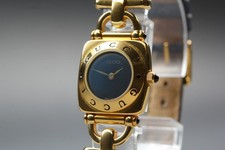 [Exc+5] Vintage GUCCI 6300L 22mm Gold Black Dial Quartz Women's Watch Japan