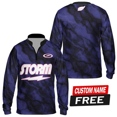 #ad #ad Custom Name STORM TYPHOON Long Sleeve Zip Bowling Jersey Gifts USA Size $37.99