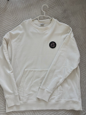 PUMA Herren Sweatshirt Weiß XL Rundhals Logo Kängurutasche Baumwolle Regular