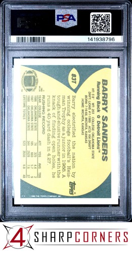 1989 TOPPS TRADED #83T BARRY SANDERS RC HEISMAN HOF PSA 10