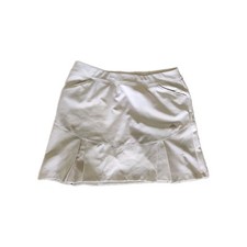 Adidas 3-pocket White Tennis Pickleball Skirt Skort Pull-On Pleated Hem LARGE