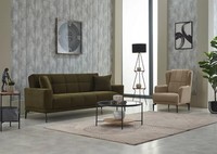 Sofagarnitur Dreisitzer Sessel Polstersofa Stoffsofa GrüN 2Tlg Couch