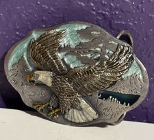Vintage Bald Eagle Pewter Arroyo Grande Belt Buckle Navajo Aztec Zuni USA Made