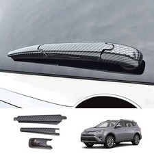 For Toyota Rav4 2013-2018 Carbon Fiber Look Tail Rear Window Wipers Cover Trim