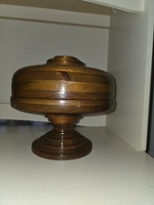 Farmhouse Rustic Hand Made Wooden Cake Pie Dessert Pedestal Stand And Lid / Dome