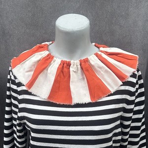 Vtg Orange Striped clown ruff ruffle costume Collar Circus