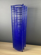 Vintage CD Desktop Tower Rack Frosted Blue Plastic -  Stores 32 CDs Y2K 90’s