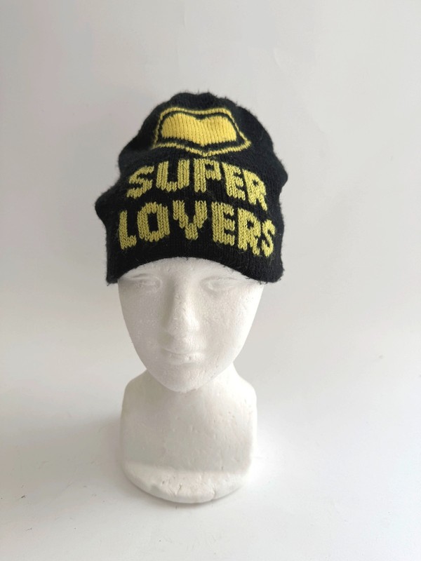 ⭕️ 90s Vintage Super Lovers beanie hat : cap shirt rave techno jacket dress 80s