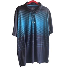 Oakley Hydrolix Golf Polo Shirt Dark  Light Blue Men's Size XXL Short Sleeve