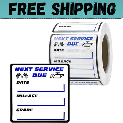 300 Pcs 2x2 Inch Oil Change Stickers Auto Windshield Service Reminder