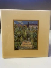 Vintage Monet Picture In Glass Frame 1999  Easel Or Wall Hang “Artist Garden”
