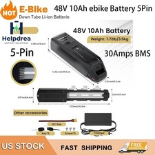 48V 10Ah Hailong Lithium Ebike Battery with 5-Pin Base For 48V Electric Bike