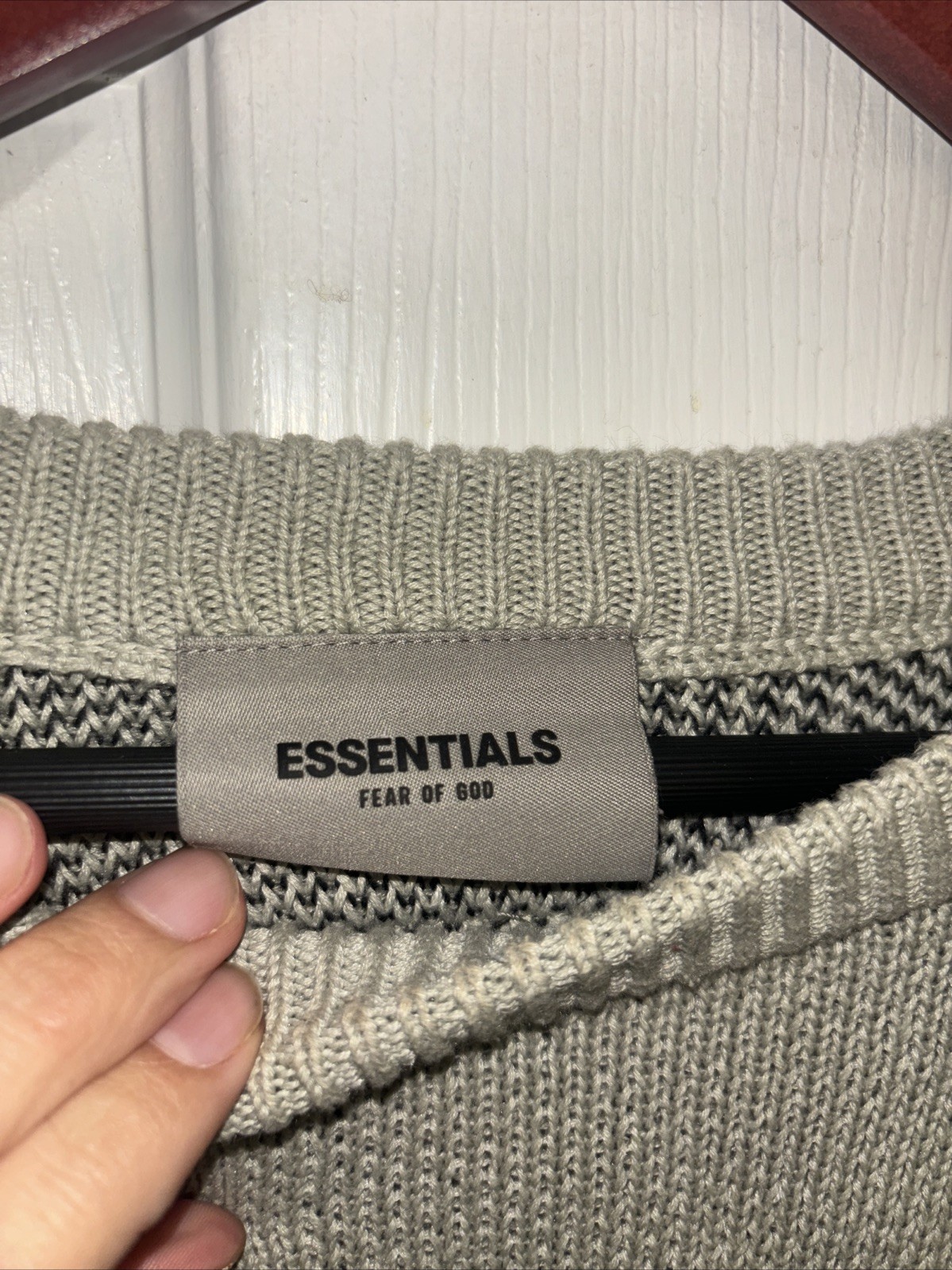 Fear of God Essentials Men's FW21 Knit Pullover Sweater Green Concrete Size M image 10