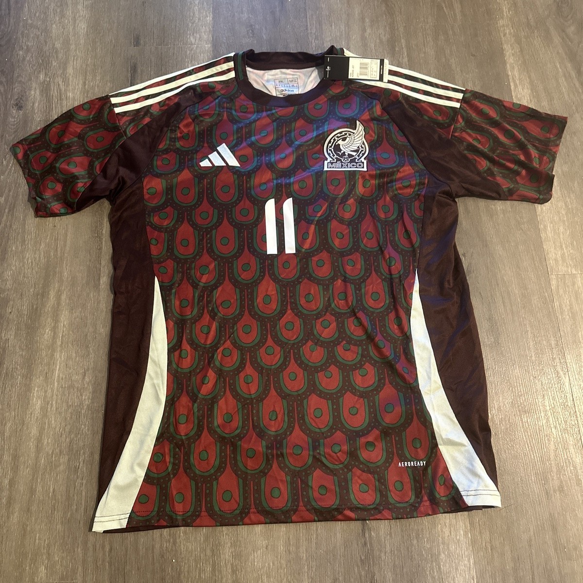 2024 Mexico Santiago Gimenez #11 Home Red Adidas Soccer Jersey 2XL