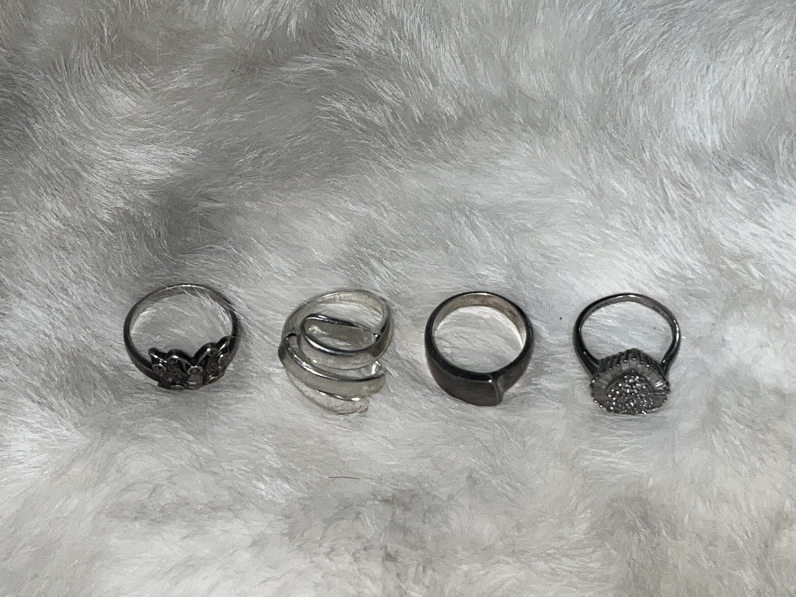 ALL STERLING SILVER 4 Ring Set - image 2