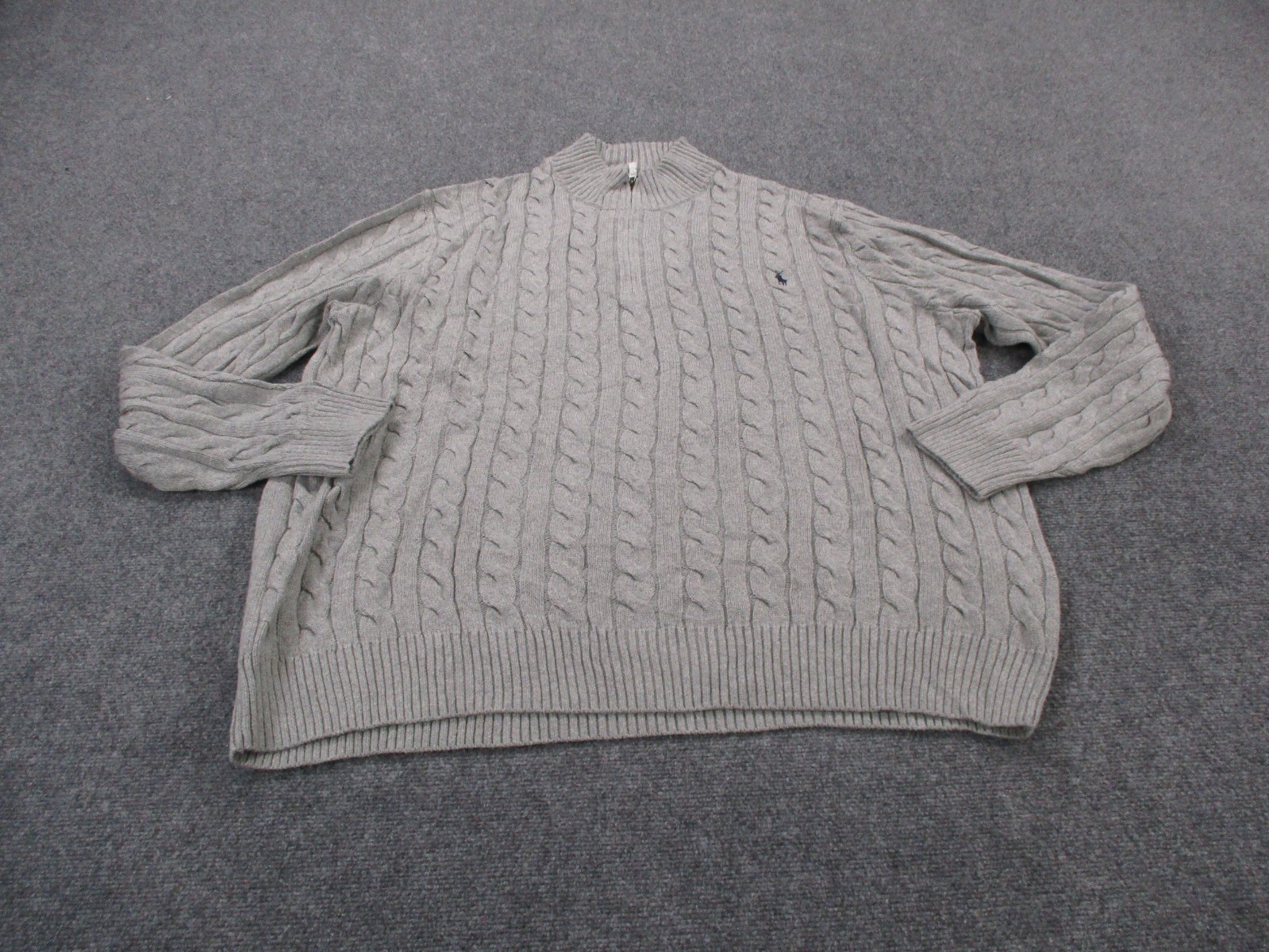 Polo Ralph Lauren Sweater Mens 3XLT Gray Stretch Casual Cable Knit Fisherman