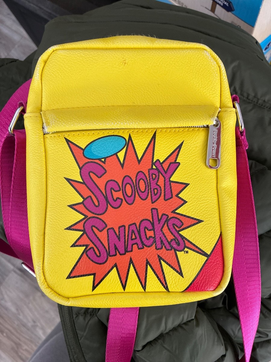 Buckle-Down Scooby-Doo Scooby Snacks Box Yellow Crossbody with pink strap New