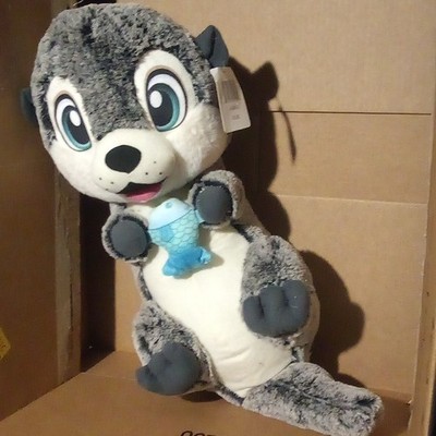 Classic Toy Co. Ollie Otter Plush Gray/White w/ Blue Fish w/ Tags 4-638/S