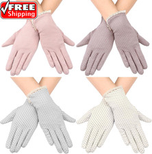4 Pairs Women UV Gloves Sun Protection Women'S Cycling Driving Touchscreen Glove